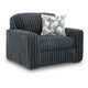 Addy Oversized Chair w 1 Pillow | Track Arms | Foam Fill Dark Gray Corduroy