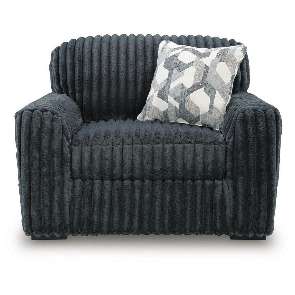 Addy Oversized Chair w 1 Pillow | Track Arms | Foam Fill Dark Gray Corduroy