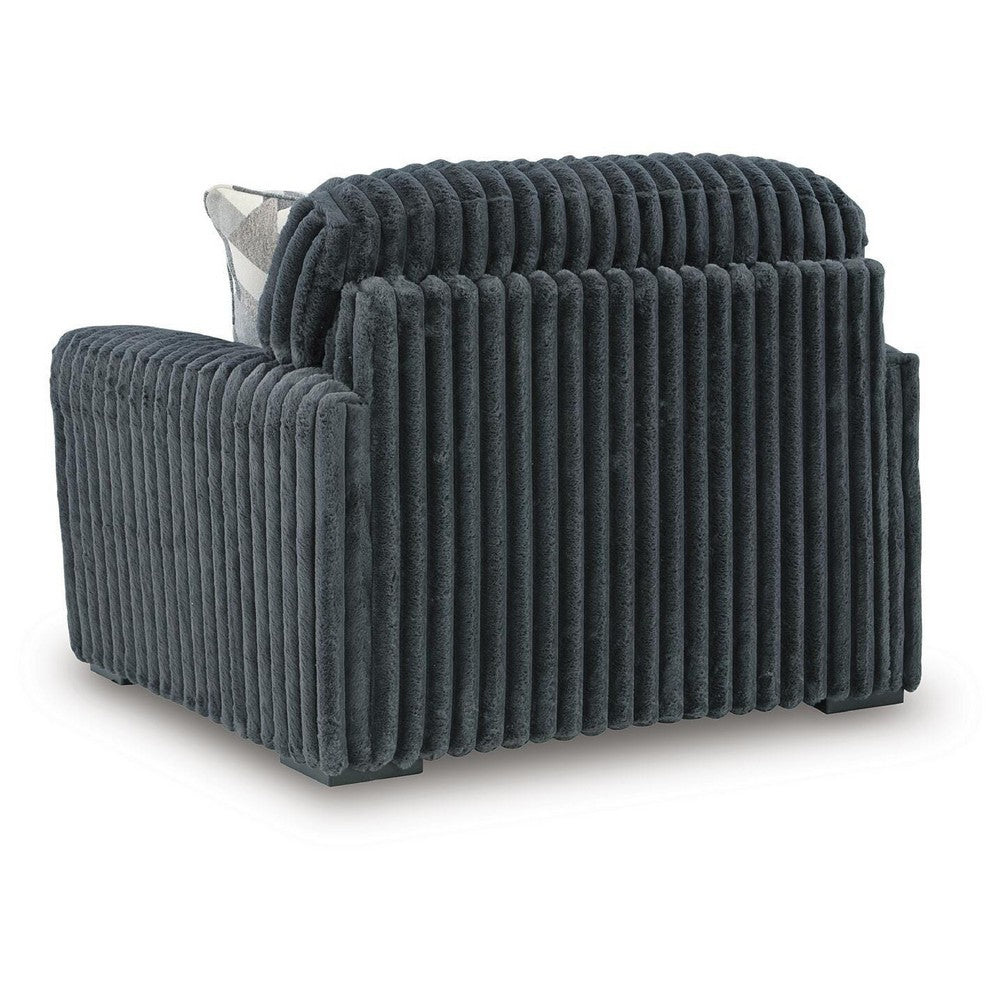 Addy Oversized Chair w 1 Pillow | Track Arms | Foam Fill Dark Gray Corduroy