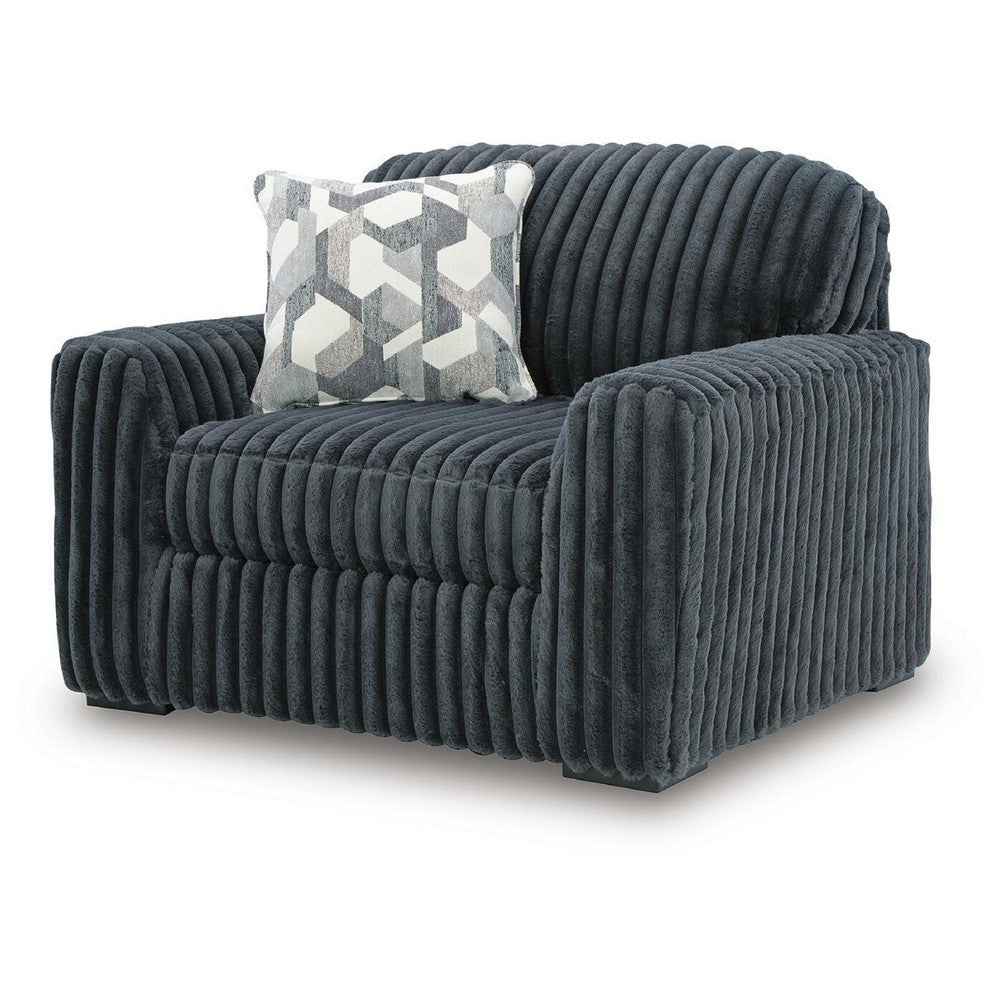 Addy Oversized Chair w 1 Pillow | Track Arms | Foam Fill Dark Gray Corduroy