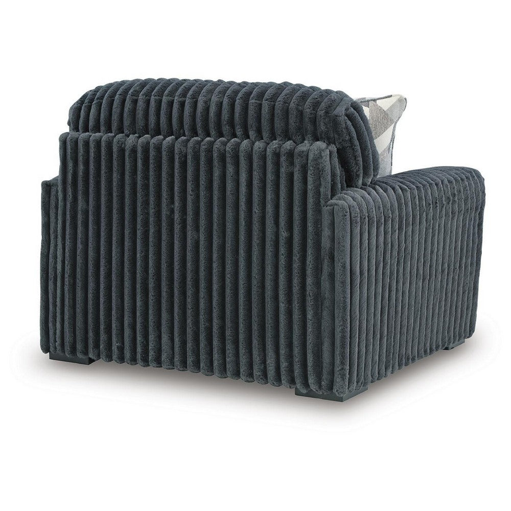 Addy Oversized Chair w 1 Pillow | Track Arms | Foam Fill Dark Gray Corduroy