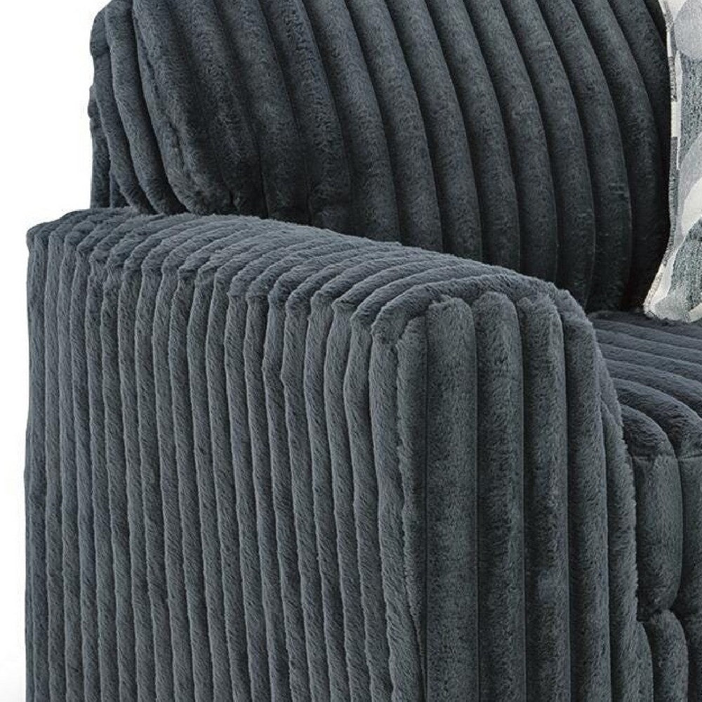 Addy Oversized Chair w 1 Pillow | Track Arms | Foam Fill Dark Gray Corduroy