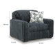 Addy Oversized Chair w 1 Pillow | Track Arms | Foam Fill Dark Gray Corduroy