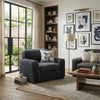 Addy Oversized Chair w 1 Pillow | Track Arms | Foam Fill Dark Gray Corduroy