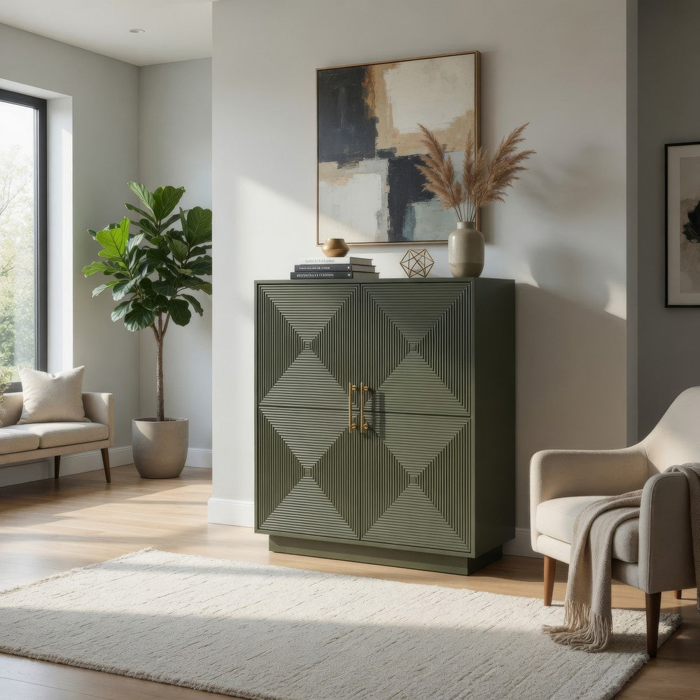 Giri Accent Cabinet | 2 Doors | 2 Adjustable Shelves | Dark Green 48"