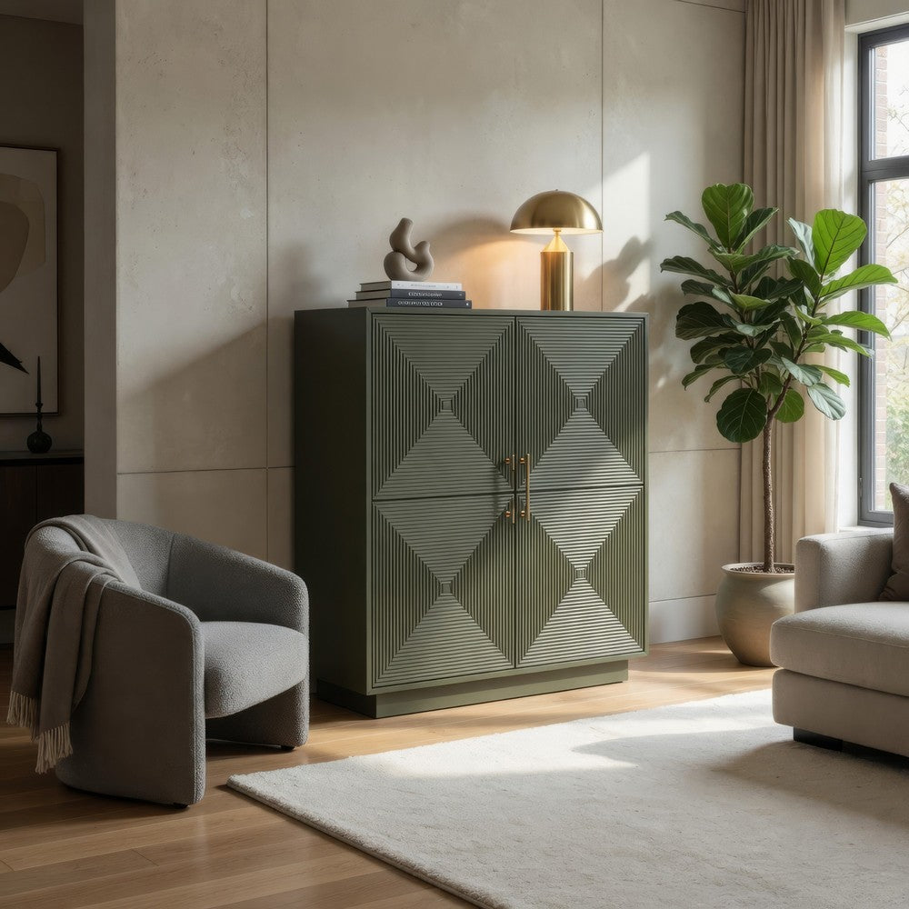 Giri Accent Cabinet | 2 Doors | 2 Adjustable Shelves | Dark Green 48"