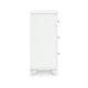 Koze Wide Dresser Chest | 6 Crystal Drawer and Bun Feet | White Wood