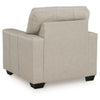 Orion Accent Chair with Wooden Legs | White Bone Tufted Leather-Faux Leather