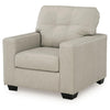 Orion Accent Chair with Wooden Legs | White Bone Tufted Leather-Faux Leather