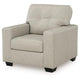 Orion Accent Chair with Wooden Legs | White Bone Tufted Leather-Faux Leather
