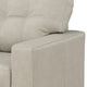 Orion Accent Chair with Wooden Legs | White Bone Tufted Leather-Faux Leather