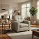 Orion Accent Chair with Wooden Legs | White Bone Tufted Leather-Faux Leather
