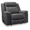 Nicky Rocker Recliner Chair with One Pull Motion | Shadow Faux Leather