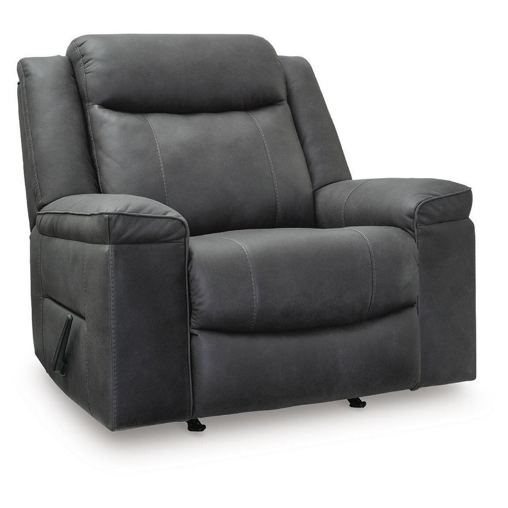 Nicky Rocker Recliner Chair with One Pull Motion | Shadow Faux Leather