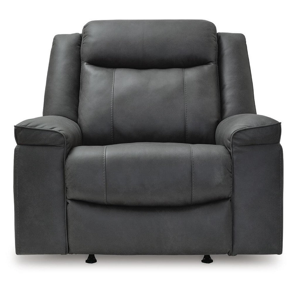Nicky Rocker Recliner Chair with One Pull Motion | Shadow Faux Leather