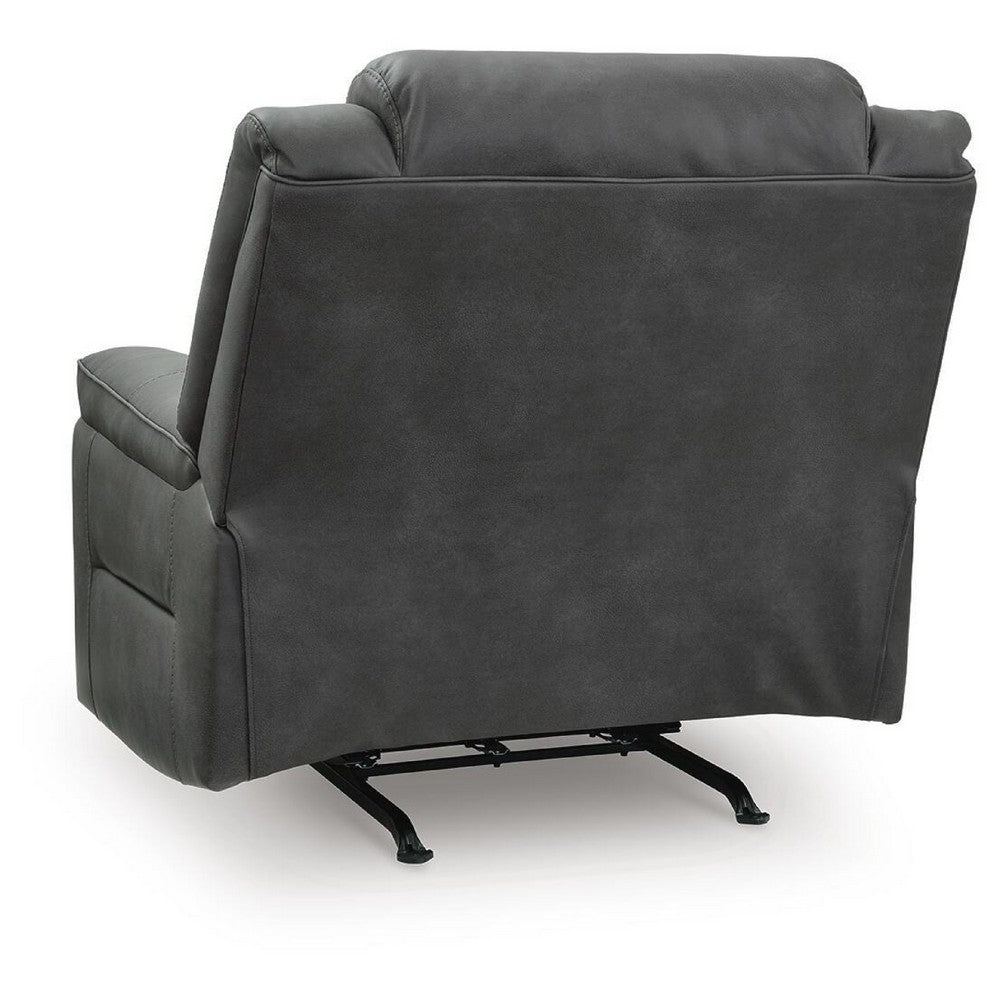 Nicky Rocker Recliner Chair with One Pull Motion | Shadow Faux Leather