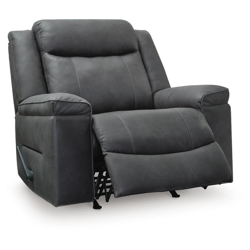 Nicky Rocker Recliner Chair with One Pull Motion | Shadow Faux Leather