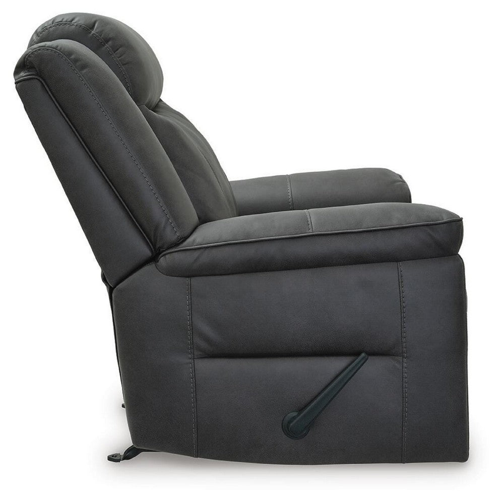 Nicky Rocker Recliner Chair with One Pull Motion | Shadow Faux Leather