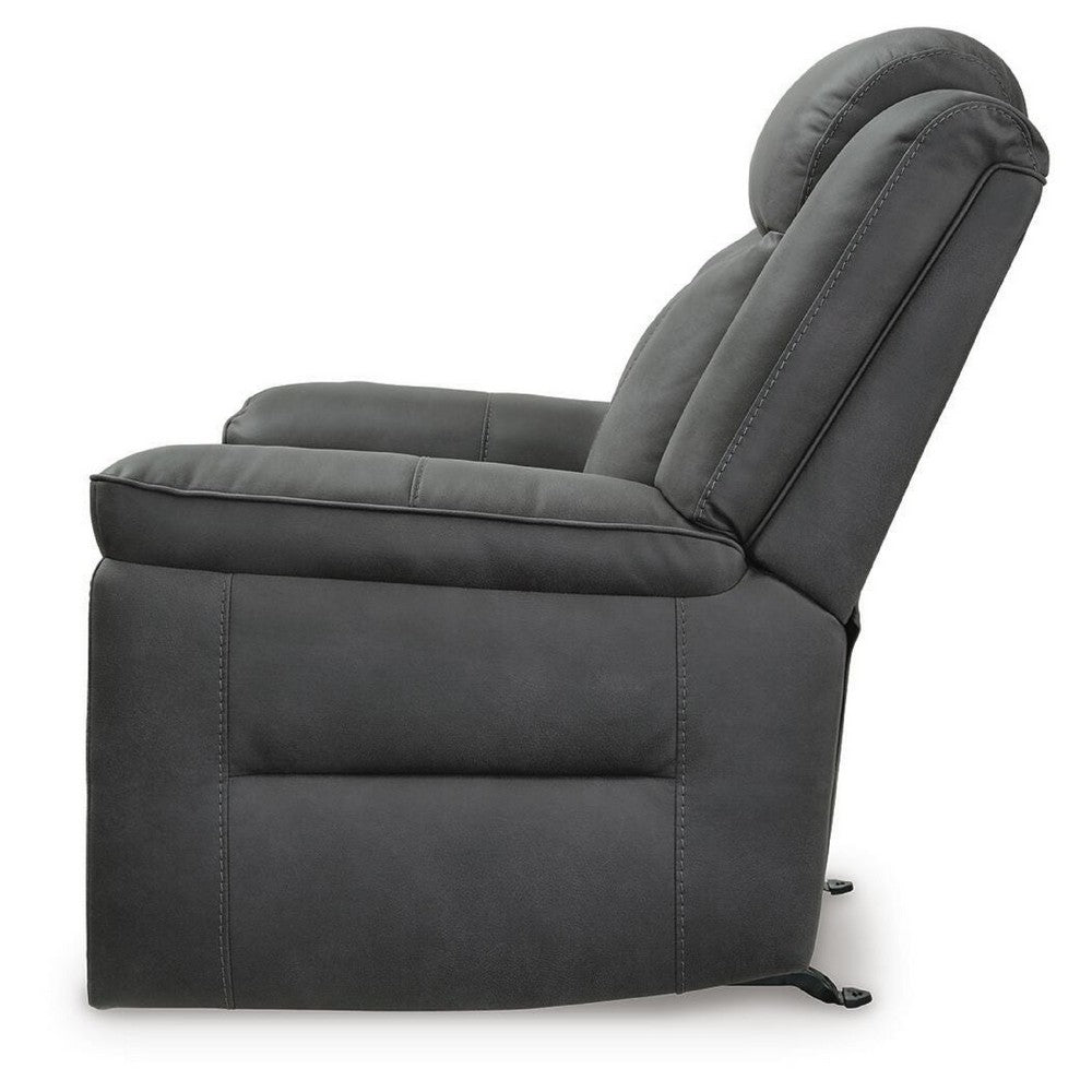 Nicky Rocker Recliner Chair with One Pull Motion | Shadow Faux Leather