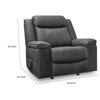 Nicky Rocker Recliner Chair with One Pull Motion | Shadow Faux Leather