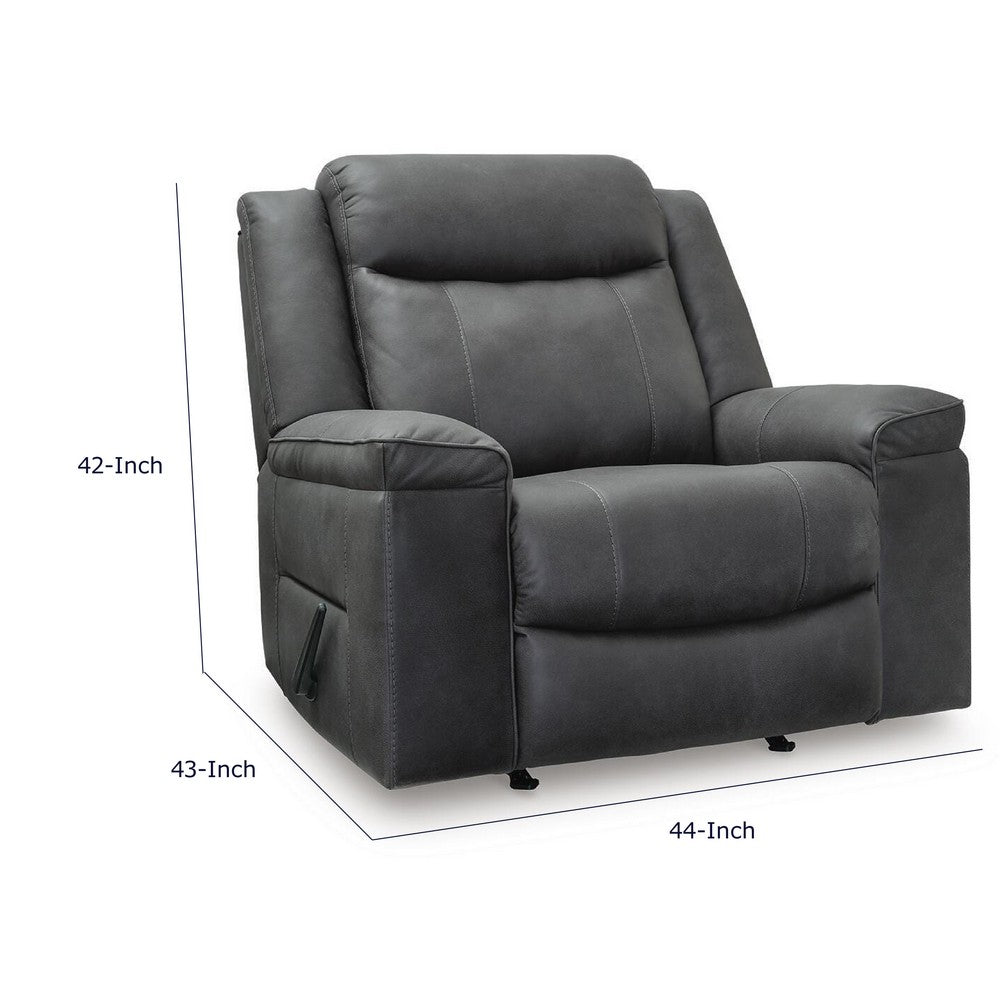 Nicky Rocker Recliner Chair with One Pull Motion | Shadow Faux Leather