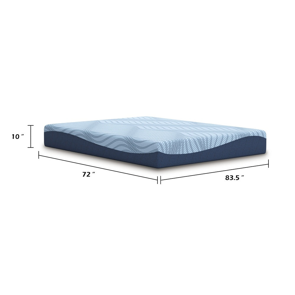 Ammy California King Mattress with Firm Support | Memory Foam | Blue 10"