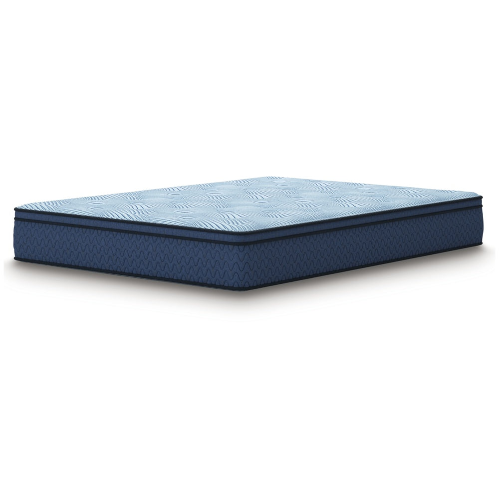 Pmy Hybrid King Mattress | Cooling Cover & Coil Support | Blue Fabric 12"
