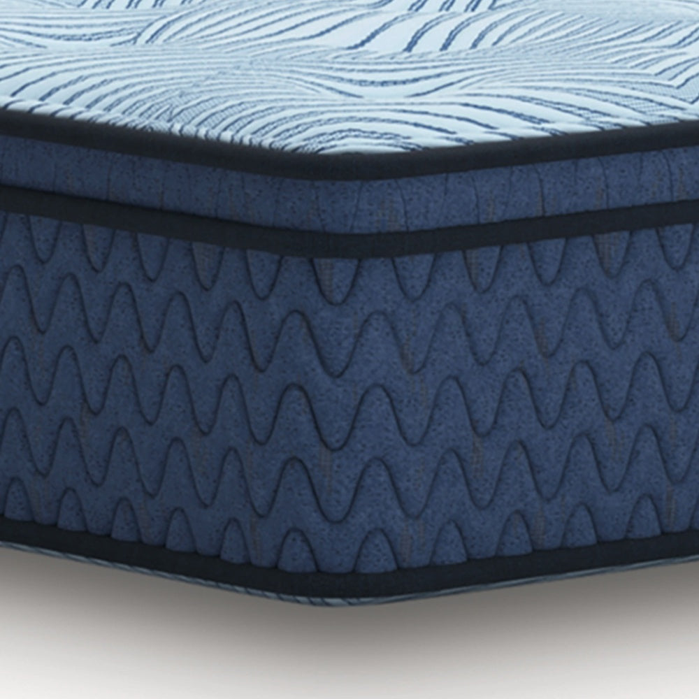 Pmy Hybrid King Mattress | Cooling Cover & Coil Support | Blue Fabric 12"