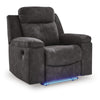 Beso Zero Wall Manual Recliner Chair with LED Light | Charcoal Faux Leather