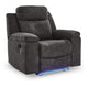 Beso Zero Wall Manual Recliner Chair with LED Light | Charcoal Faux Leather