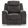 Beso Zero Wall Manual Recliner Chair with LED Light | Charcoal Faux Leather