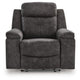 Beso Zero Wall Manual Recliner Chair with LED Light | Charcoal Faux Leather