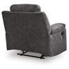 Beso Zero Wall Manual Recliner Chair with LED Light | Charcoal Faux Leather