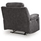Beso Zero Wall Manual Recliner Chair with LED Light | Charcoal Faux Leather