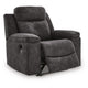 Beso Zero Wall Manual Recliner Chair with LED Light | Charcoal Faux Leather