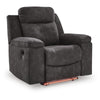 Beso Zero Wall Manual Recliner Chair with LED Light | Charcoal Faux Leather