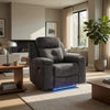 Beso Zero Wall Manual Recliner Chair with LED Light | Charcoal Faux Leather