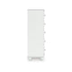 Koze Tall Dresser Chest | 5 Crystal Drawer and Bun Feet | White Wood