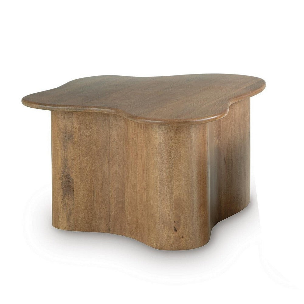 Anvy Accent Coffee Table | Set of 2 | Abstract Design | Brown Mango Wood