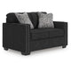 Jez Loveseat with LED Lighting and Nailhead Trim | Coal Chenille 60"