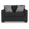 Jez Loveseat with LED Lighting and Nailhead Trim | Coal Chenille 60"