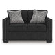 Jez Loveseat with LED Lighting and Nailhead Trim | Coal Chenille 60"
