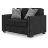 Jez Loveseat with LED Lighting and Nailhead Trim | Coal Chenille 60"