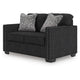 Jez Loveseat with LED Lighting and Nailhead Trim | Coal Chenille 60"