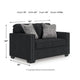 Jez Loveseat with LED Lighting and Nailhead Trim | Coal Chenille 60"