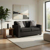 Jez Loveseat with LED Lighting and Nailhead Trim | Coal Chenille 60"