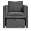 Vanie Accent Chair Pull-Out Ottoman | Charcoal-Black Polyester
