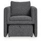 Vanie Accent Chair Pull-Out Ottoman | Charcoal-Black Polyester