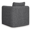 Vanie Accent Chair Pull-Out Ottoman | Charcoal-Black Polyester