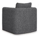 Vanie Accent Chair Pull-Out Ottoman | Charcoal-Black Polyester